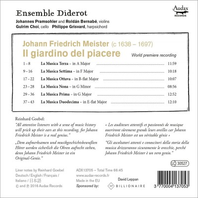 JOHANNES PRAMSOHLER & ENSEMBLE DIDEROT "IL GIARDINO DEL PIACERE"