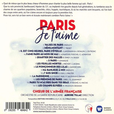 CHOEUR DE L'ARMÉE FRANÇAISE "PARIS JE T'AIME"