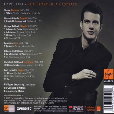 PHILIPPE JAROUSSKY  "CARESTINI  L"HISTOIRE D'UN CASTRAT"