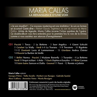 MARIA CALLAS  "LA RENAISSANCE D'UNE VOIX" COFFRET DIGIPACK