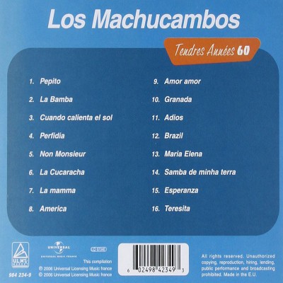 LOS MACHUCAMBOS  "TENDRES ANNÉES 60"